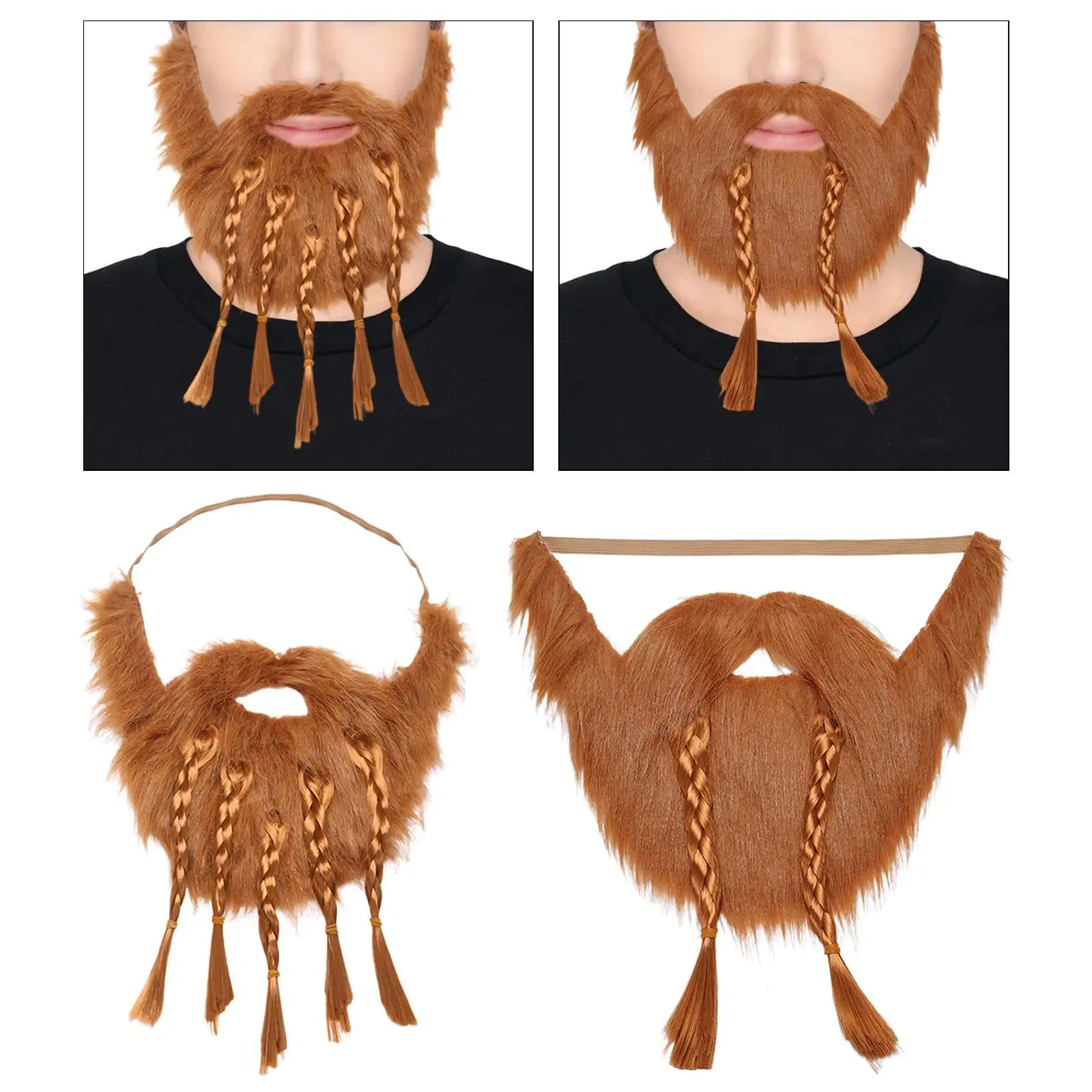 Accesorio de disfraz de barba falsa barba vikinga para vacaciones hombres mujeres carnaval