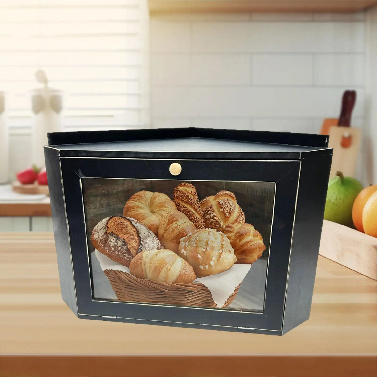 

Деревянная хлебница с акриловым окном, контейнер для хранения хлеба, полка для домашнего хлеба
