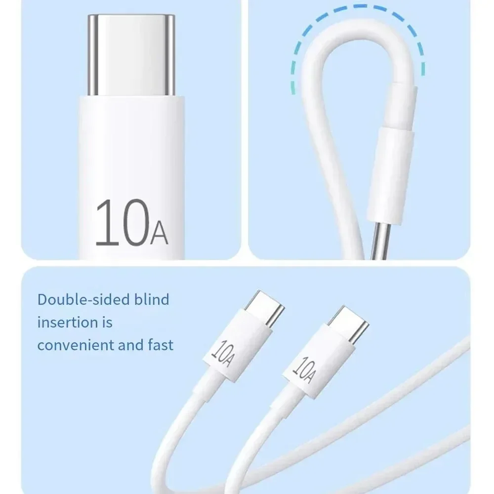 10A 120W USB C To USB Type C Cable Mobile Phone Quick Charge Data Cable PD Fast Charging Cord Line for Xiaomi Samsung Iphone 15