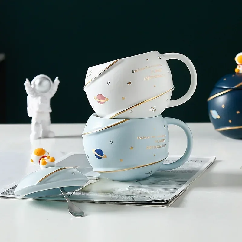 Caneca do planeta do foguete dos desenhos animados, Espaço Sideral criativo, Copa de água dos astronautas, Grande capacidade Coffee Cup