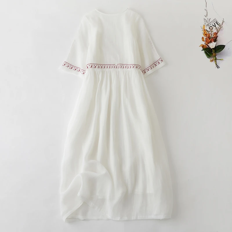 تنورة فنية فضفاضة تناسب القنب دكتور مطرزة بحاشية كبيرة تنورة طويلة Sle تخفيف الخصر مادة فضفاضة للموسم الآخر ربيع Au...