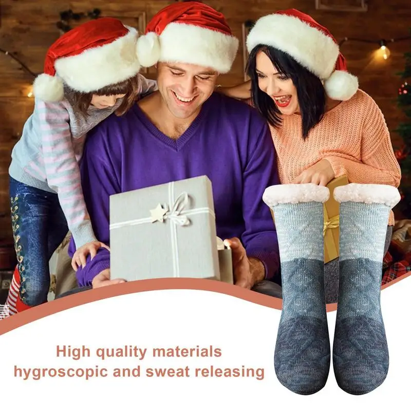 Floor Socks Women Winter Cozy Socks For Women Comfortable Fuzzy Sleeping Socks Non-Slip Breathable Kids Men Pregnant Mom Gifts