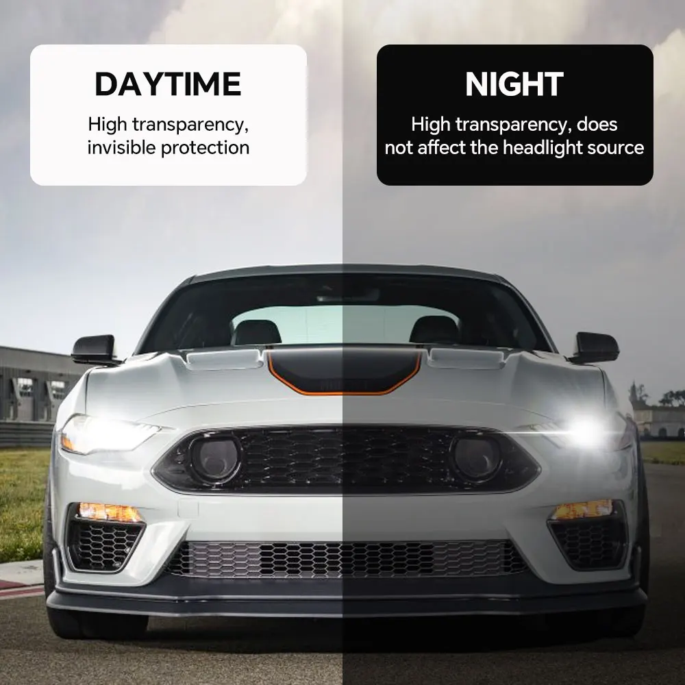 TPU PPF Paint Protective Film For Ford Mustang Mach 2022-2023 Headlight 8.5Mil Scratch-Resistant High Gloss Wrap Accessories