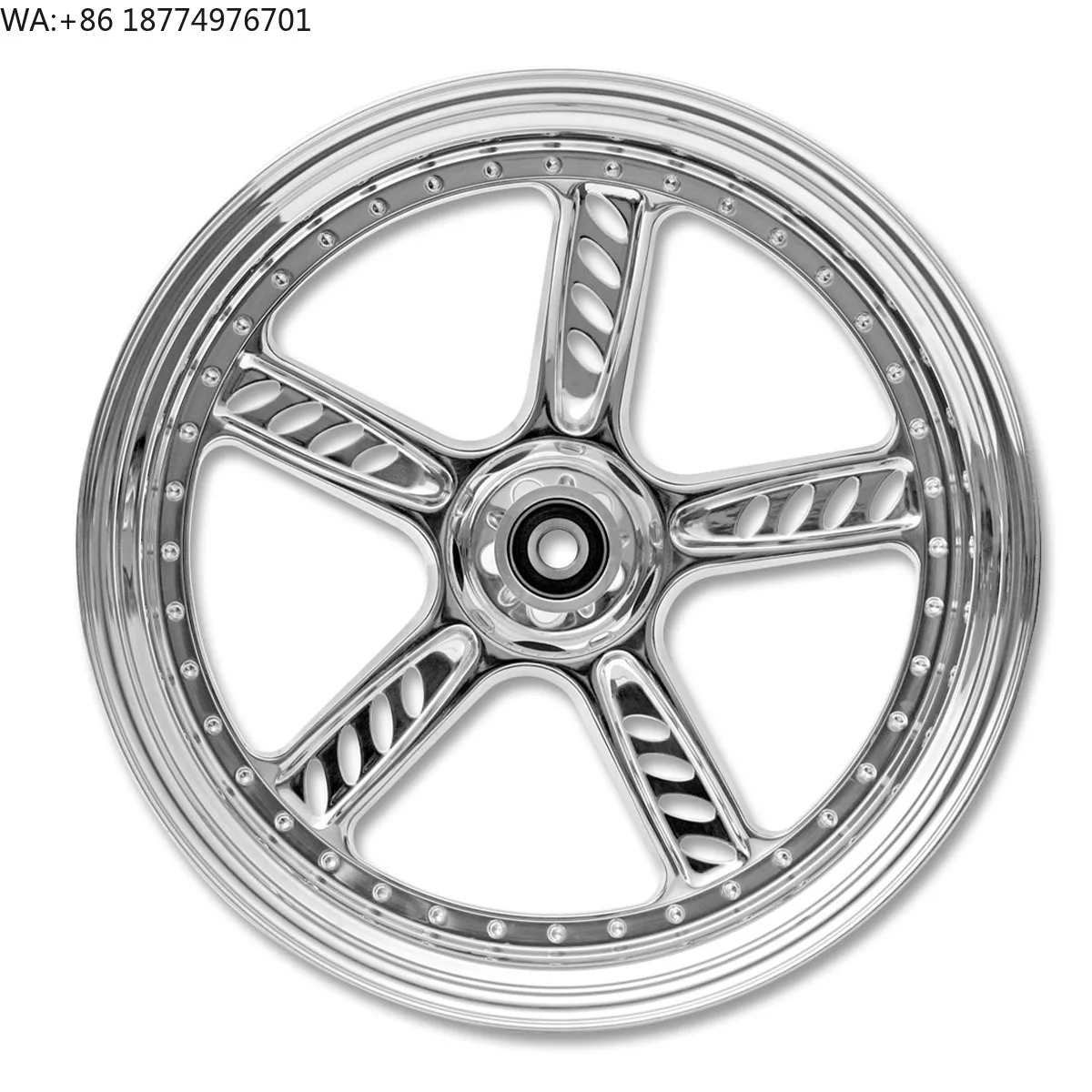 Chrome Color Aluminum Alloy Wheel Accessories for Front & Rear Compatible for Harley 08-later FLSTF FLSTFB FLSTFBS New