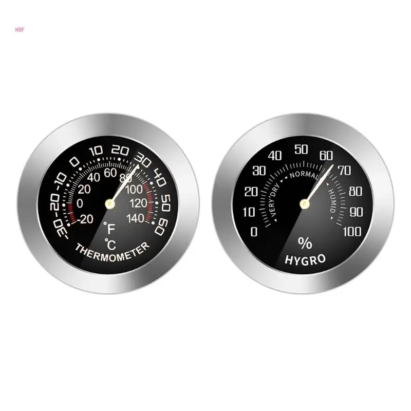 Mini Mechanical Temperature Humidity Detector Car Analog Thermometer/Hygrometer