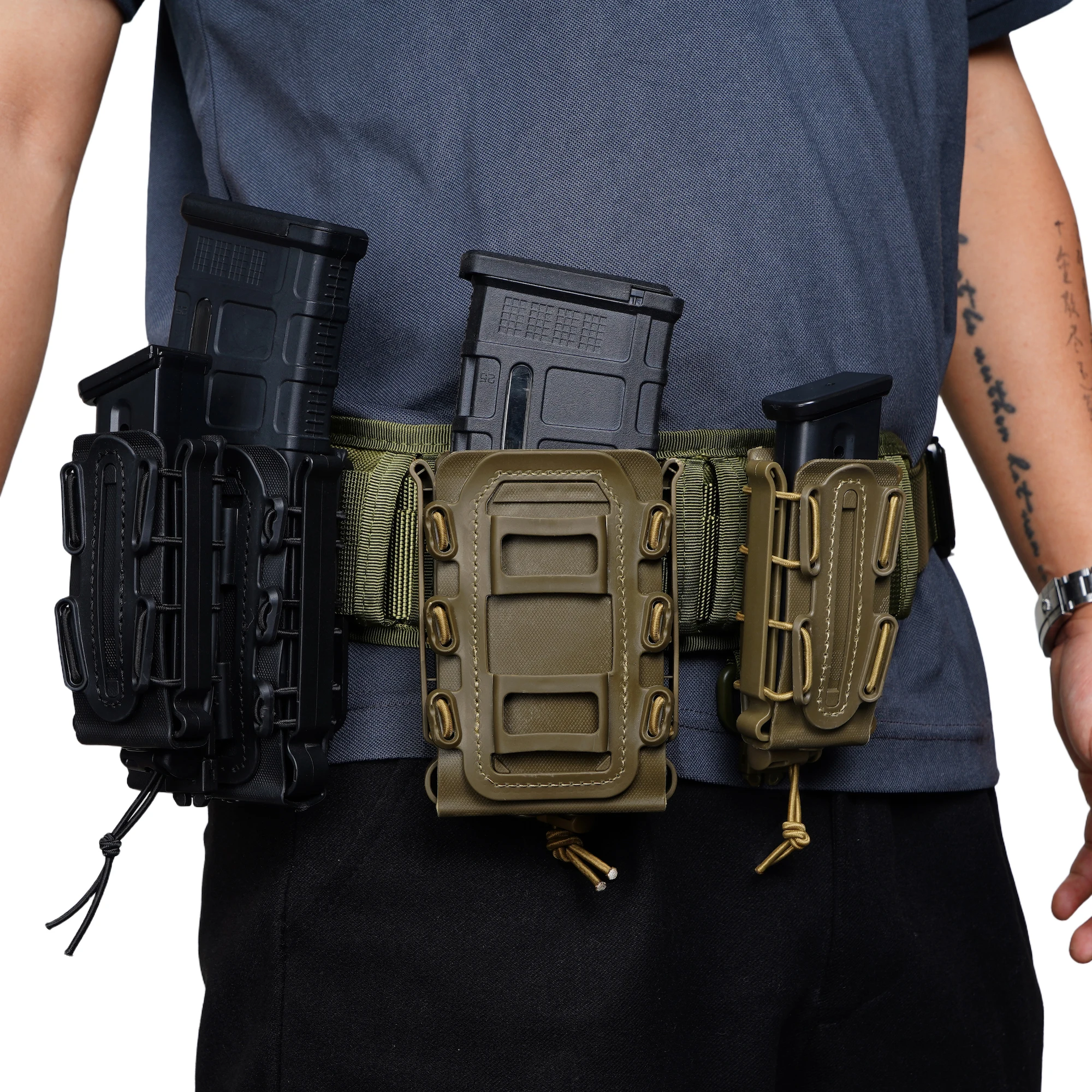 Upgrade Tactical Molle Magazine Pouch for AR15 & Scorpion (5.56/9mm) - Fast Mag Quick Release, Adjustable TPR Holster Case view 4