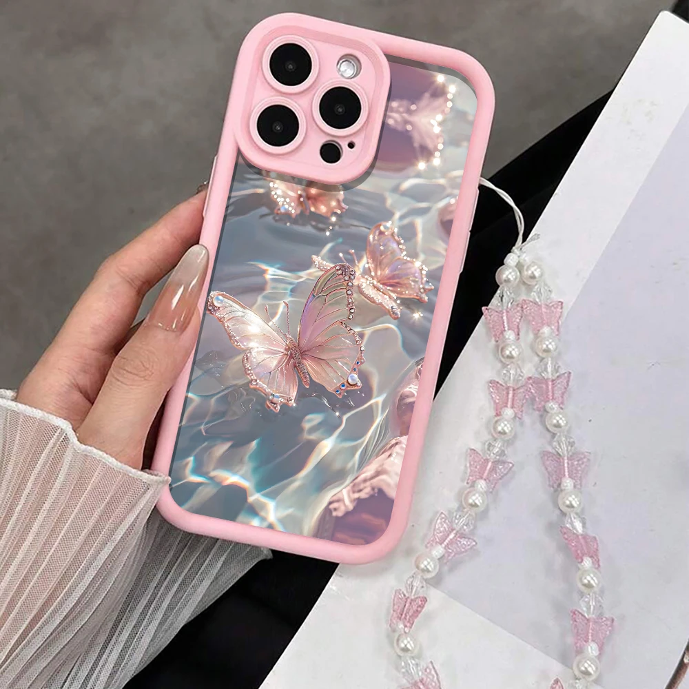 Luxus-Schutzhülle mit Riemen für iPhone 17 15 16 14 Pro Max Plus Hüllen Coquet Blumenmuster für iPhone 13 11 12 XR 7 mit Lanyard-Abdeckung – Detail 11