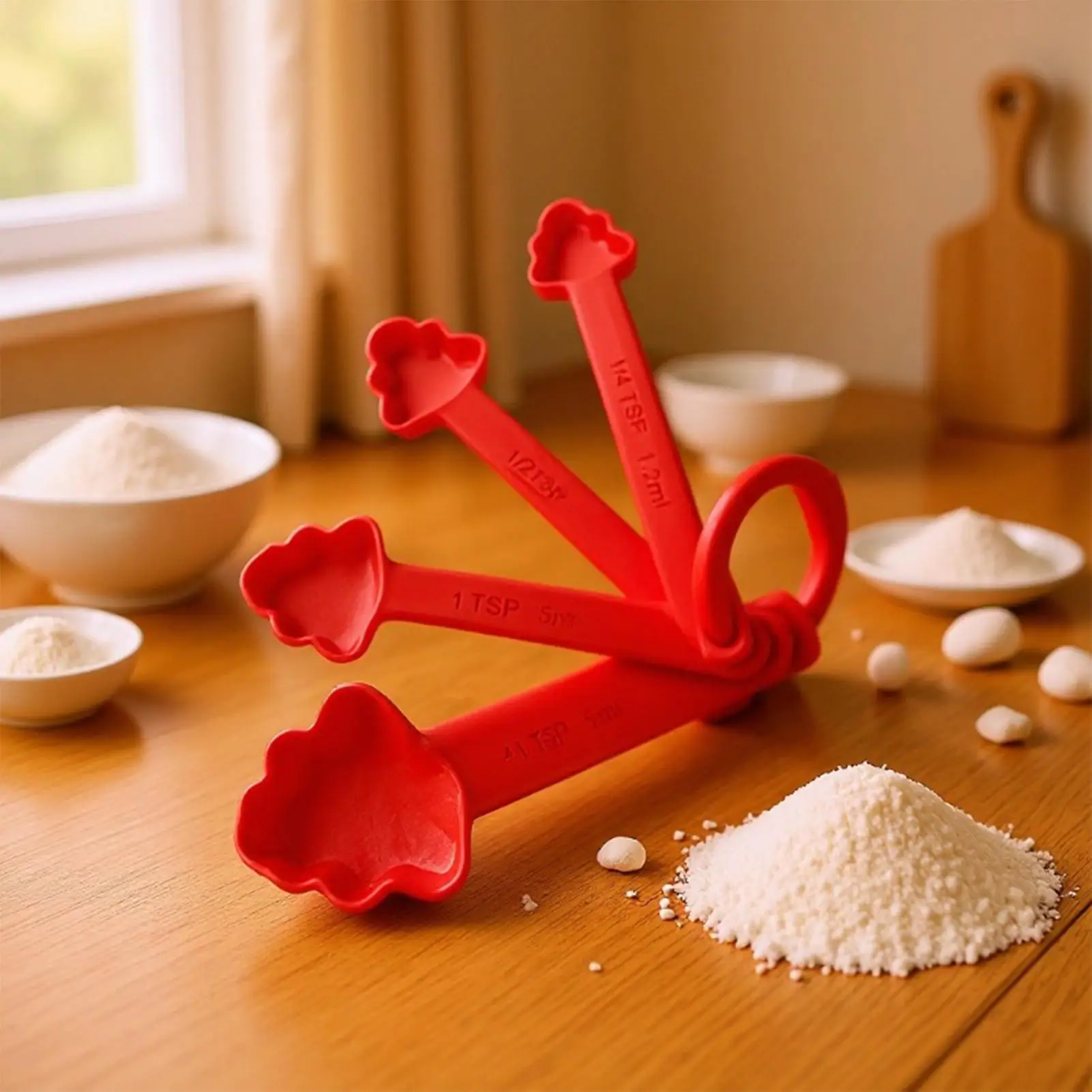 Christmas Measuring Cups And Spoons 8 Piece Baking Scoop Utensils Kitchen Measuring Set For Home Cooking Apartment House Food