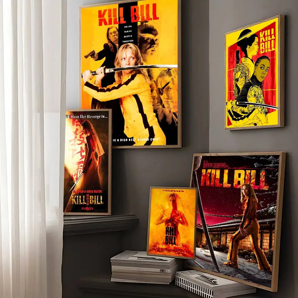 Classic Hot Movie Kill Bill Anime Posters Sticky Whitepaper Sticker DIY Room Bar Cafe Kawaii Room Decor