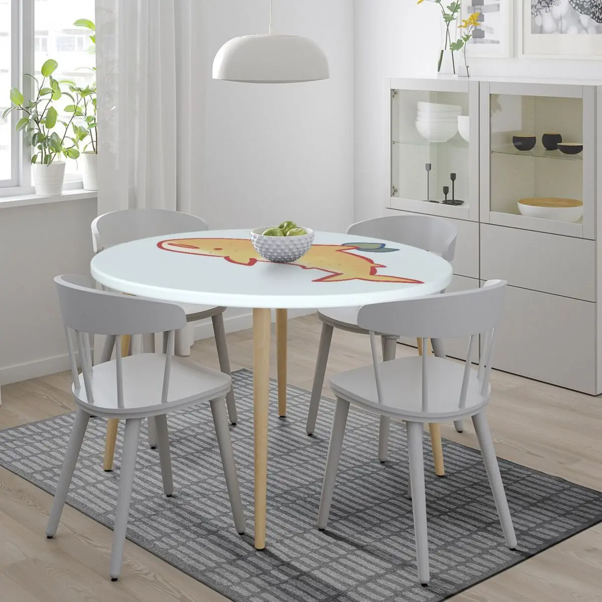 Lemon Shark Waterproof Round Tablecloth Oilproof Table Cloth for Kitchen Events Dining Table Cover