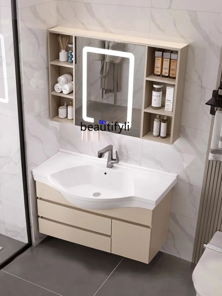 Narrow and Small Size Big Belly Basin Bathroom Cabinet Combination Bathroom Wash Basin Small Apartment