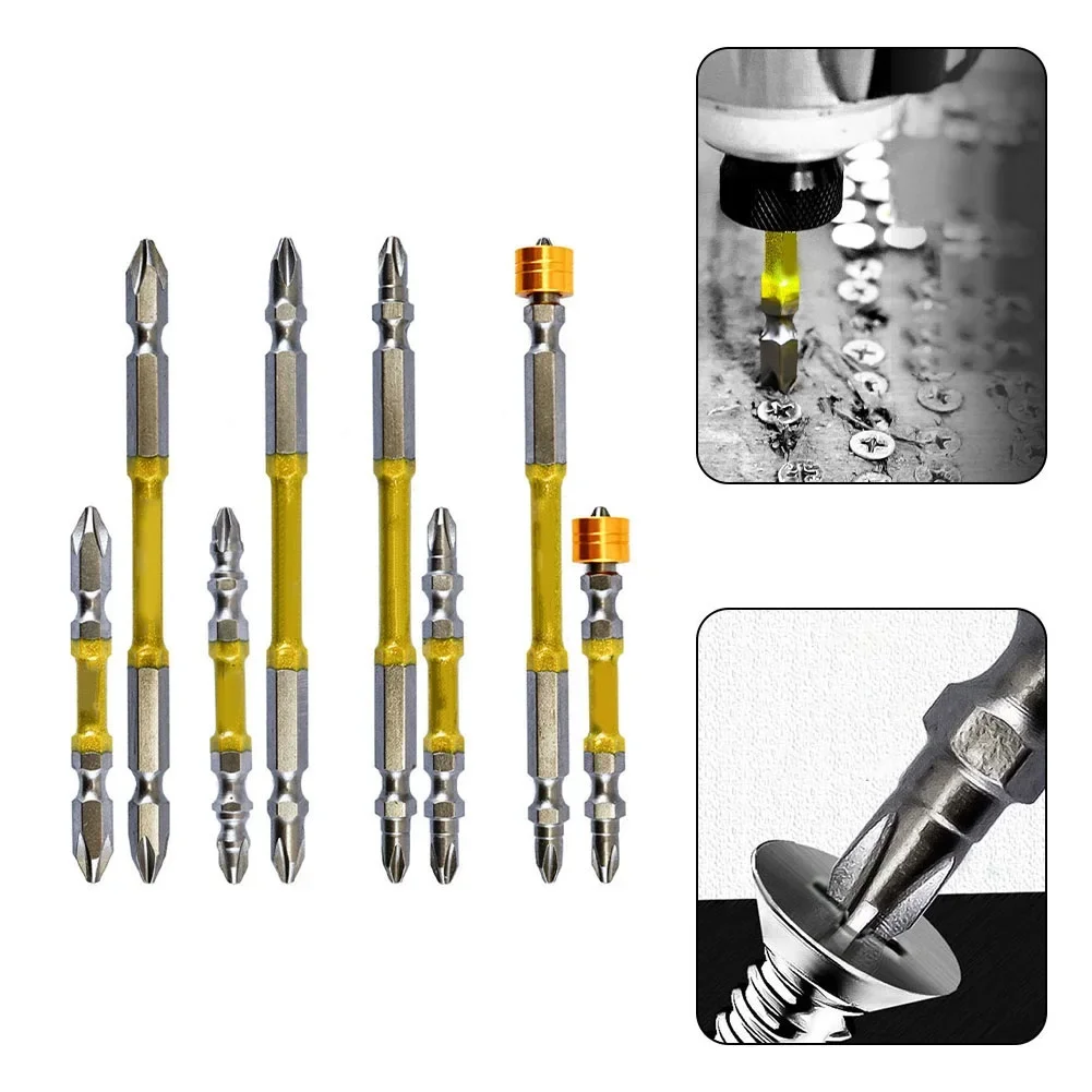 

1x Double Head PH2 Screwdriver Bit Magnetic Ring 65-110mm Cross Head Screwdriver Bits Electric Screws Driver Hand Tools Use