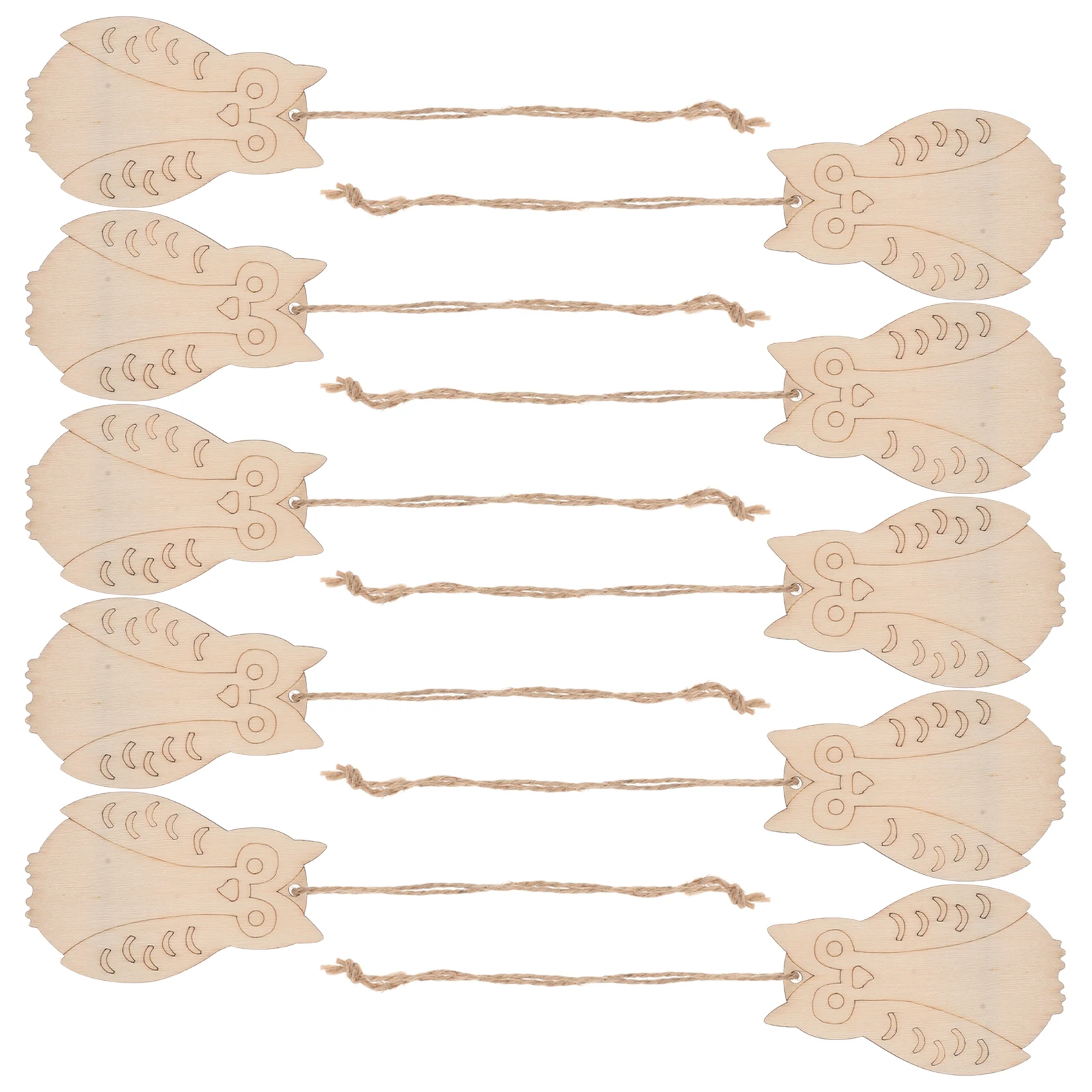 

30pcs Creative Wood Decor: Unfinished Owl Cutouts For Diy Painting Blank Wooden Slices Halloween Craft Ornaments - Hanging