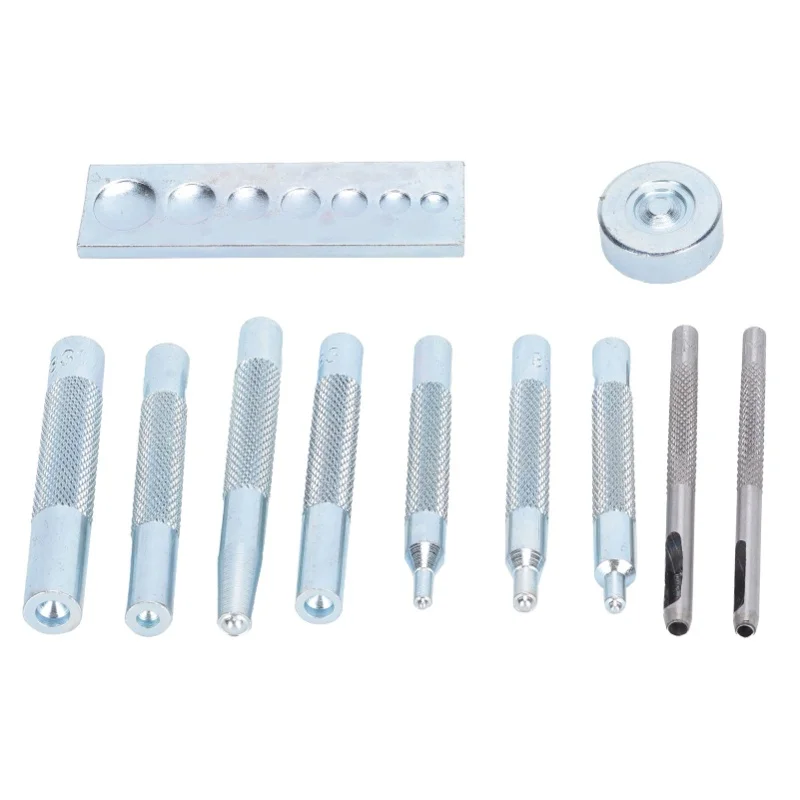 

Eyelet Die Punch Tool Hole Set Snap Rivet Setter Base Leather Craft Kit Hardware