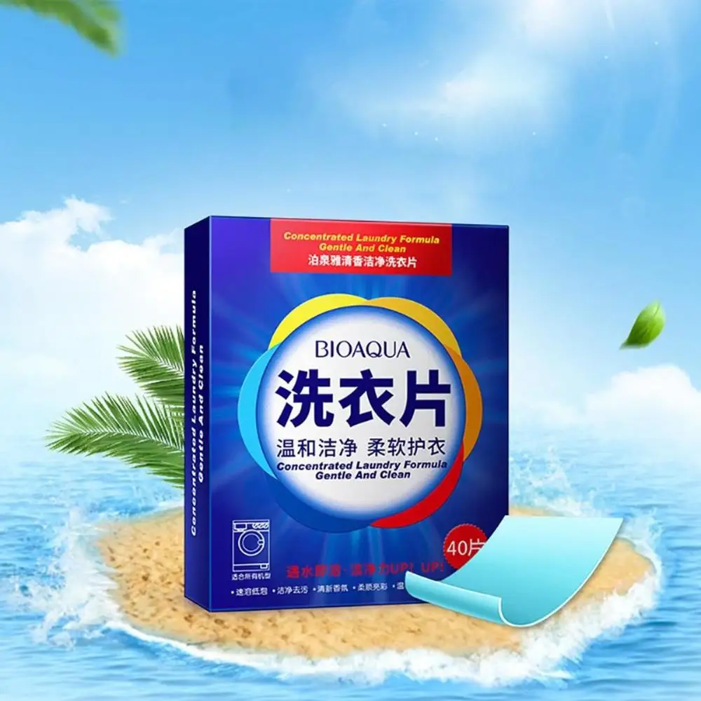 40pcs/Box For Washing Machine Household Laundry Detergent Sheet Cleaner Washing Powder Cleaning Suppiles