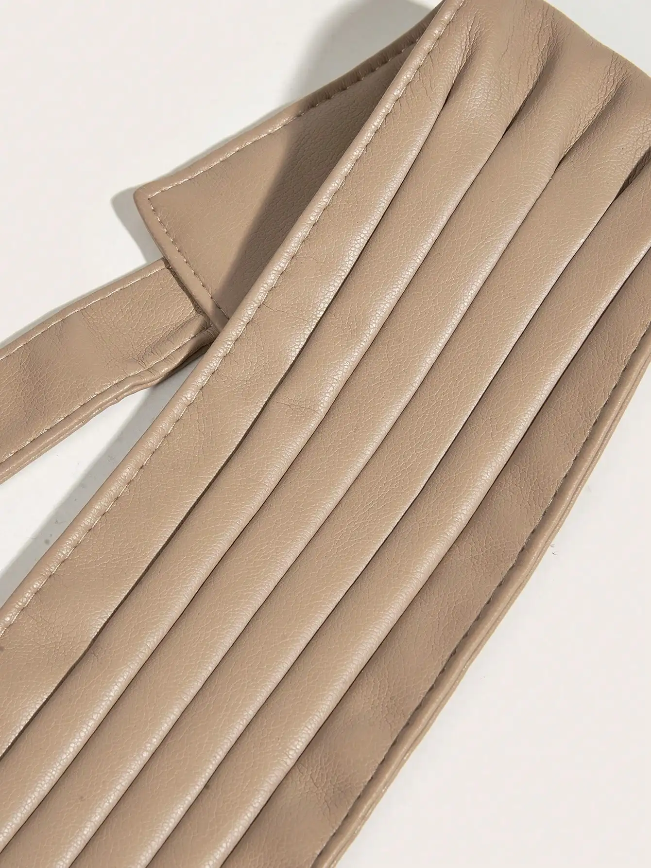 قطعة واحدة من حزام معقود من البولي يوريثان بلون سادة كاجوال للسيدات، حزام عريض أنيق على الطراز البوهيمي، حزام ربط بيج على طراز القصر، مناسب للأزواج مع الفساتين، مثالي للحفلات والمهرجانات الموسيقية