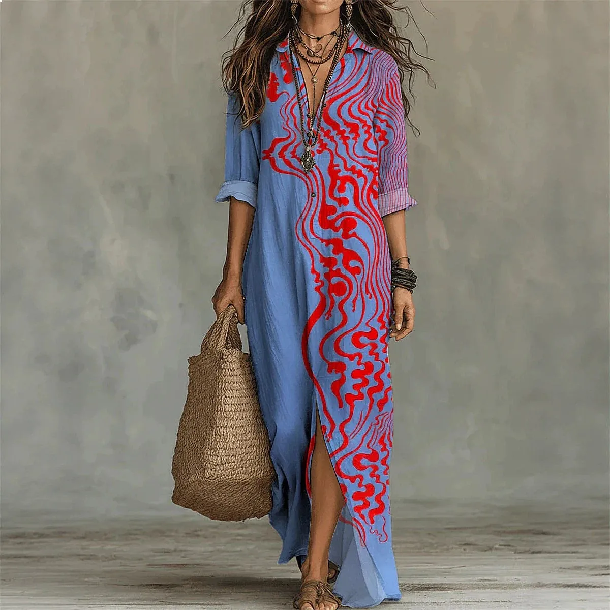 Summer Short Sleeve Polo Dress, Casual Long Dresses with Single Breasted Button Down, Spring Summer Tunic Tops
