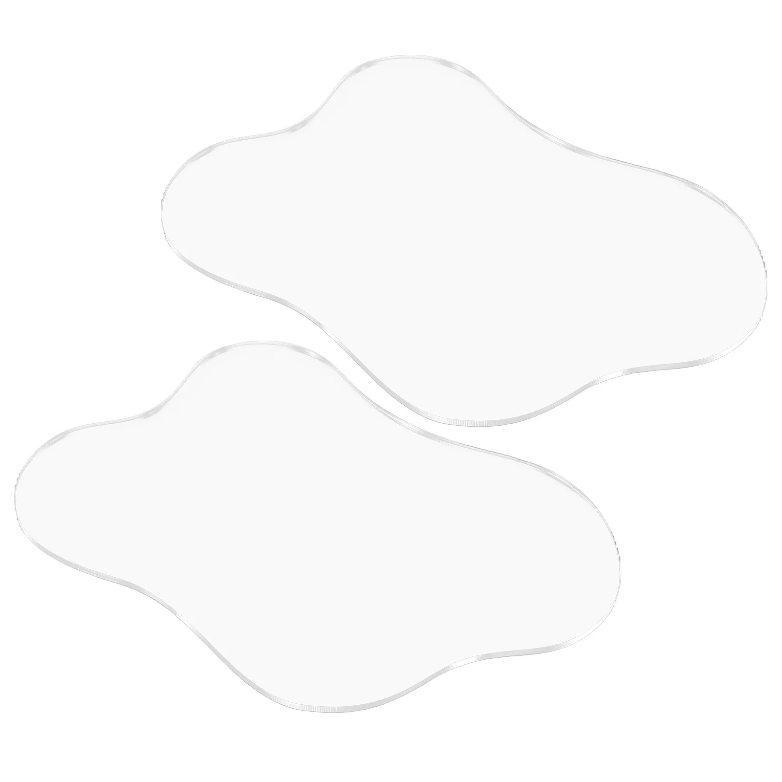 

2pcs Acrylic Coaster Clear Irregular Shaped Drink Coasters For Desk Table Decor Aesthetic Home Kitchen Party Modern Transparent