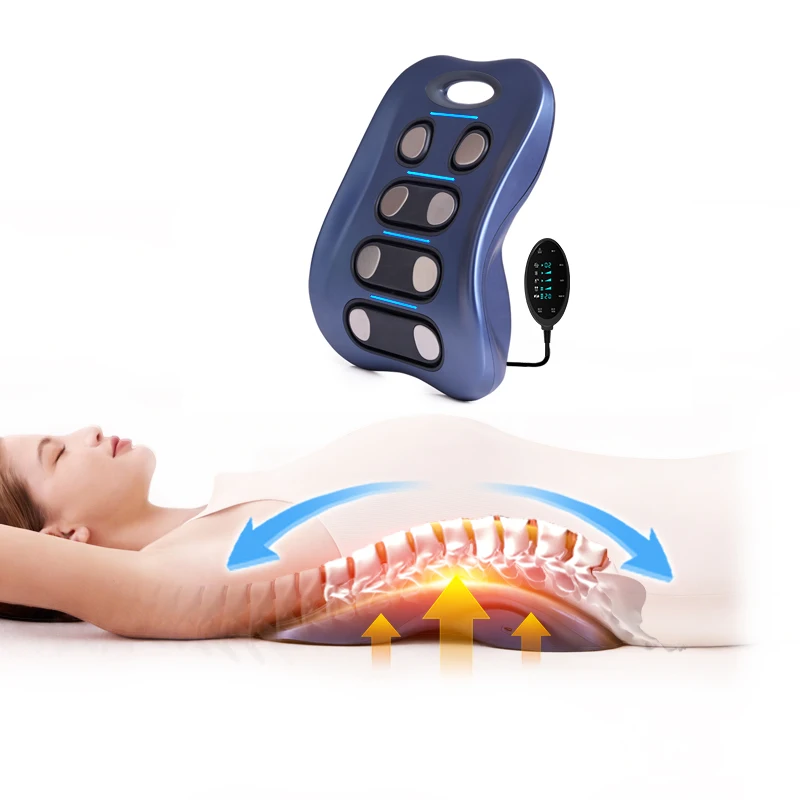

ALPHAY Wholesales Custom Logo Lumbar Lifting EMS Electric Back Stretcher Lumbar Traction Massage Machine for Back Pain Relief