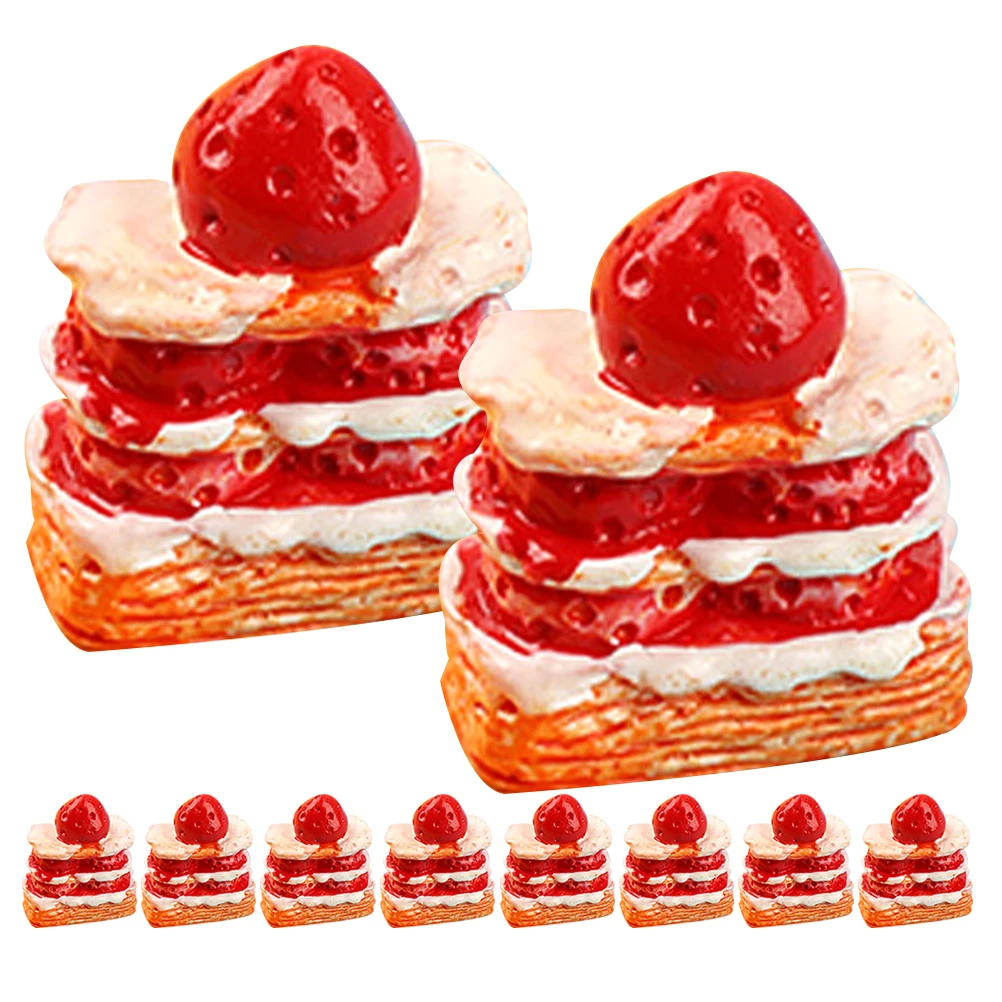 

Simulated Cake Birthday Pretend Play Resin Miniature Cakes Dessert