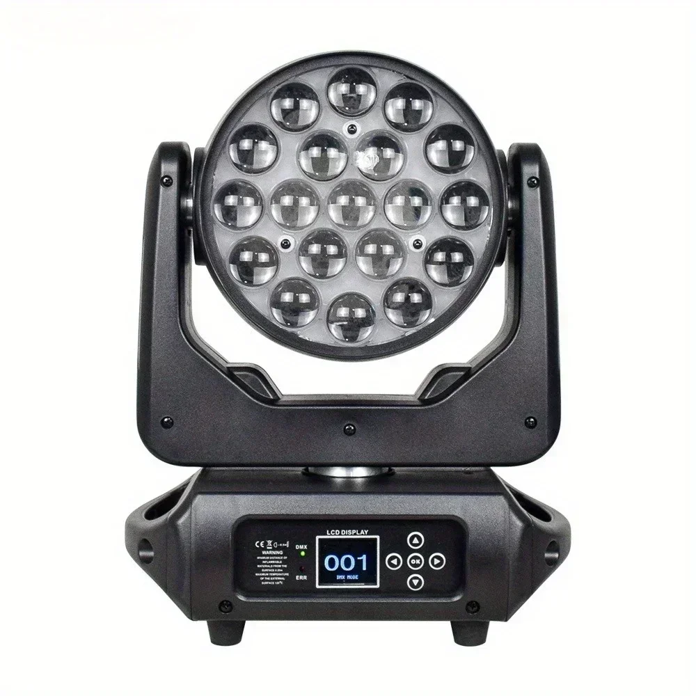 19x15W RGBW LED Moving Head Light Zoomable Professional-Grade for DJ/Disco/Party/Bar/Wedding/Concert Stage DXM Premium Quality