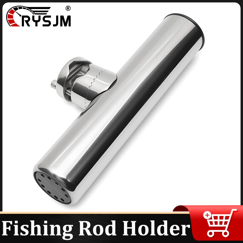 Suporte de vara de pesca para barco, acessórios marinhos de aço inoxidável, suporte de vara de montagem em trilho, braçadeira, acessório de equipamento de pesca para barco marinho