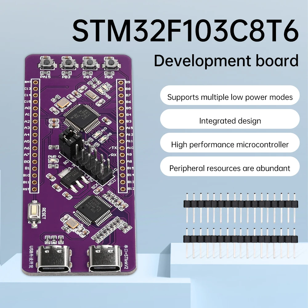 STM32F103C8T6 Development Board System Board Integration ST-LINK V2 Simulation Burner TTL Serial Port Download Dual TYPE-C