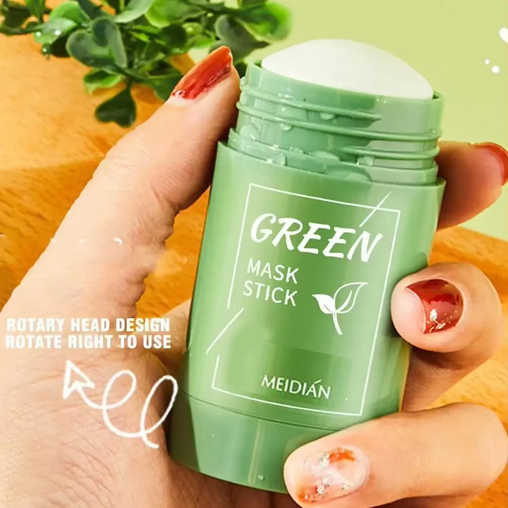 Face Clean Mask Green Tea Cleansing Stick Mask Shrink pores Deep Blackhead Remover facial Cleansing Moisturizing Mask 40g