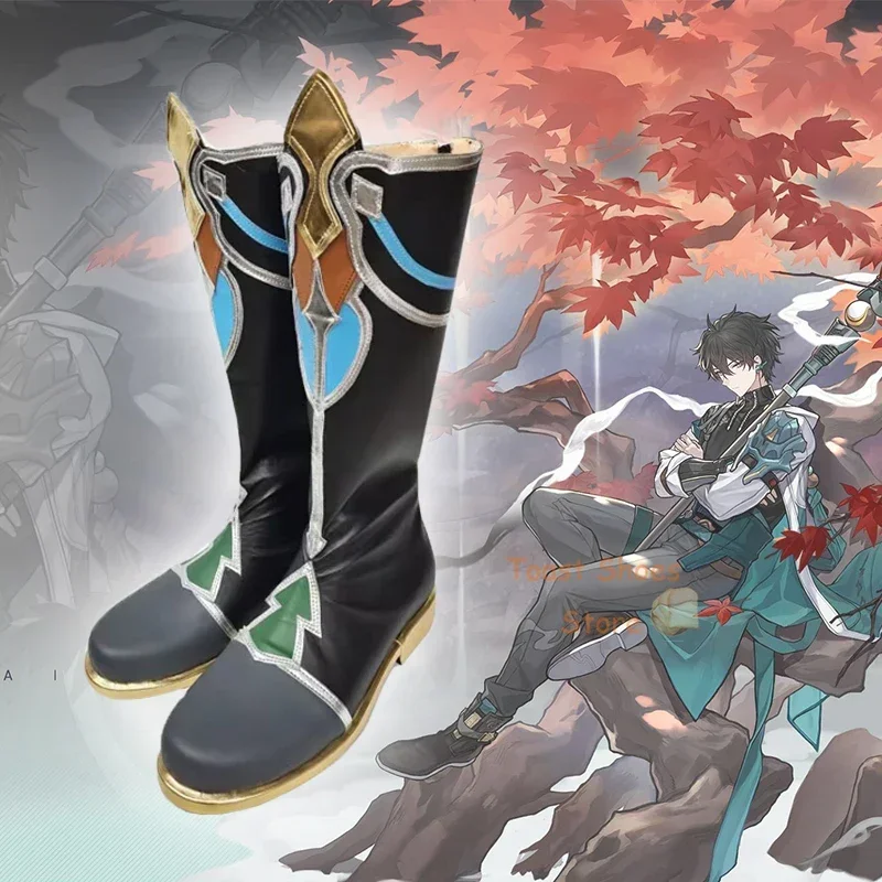 Honkai Star Rail Dan Heng Kleine Groene Draak Huid Cosplay Schoenen Comic Anime Spel voor Con Halloween Cosplay Kostuum Prop Schoenen