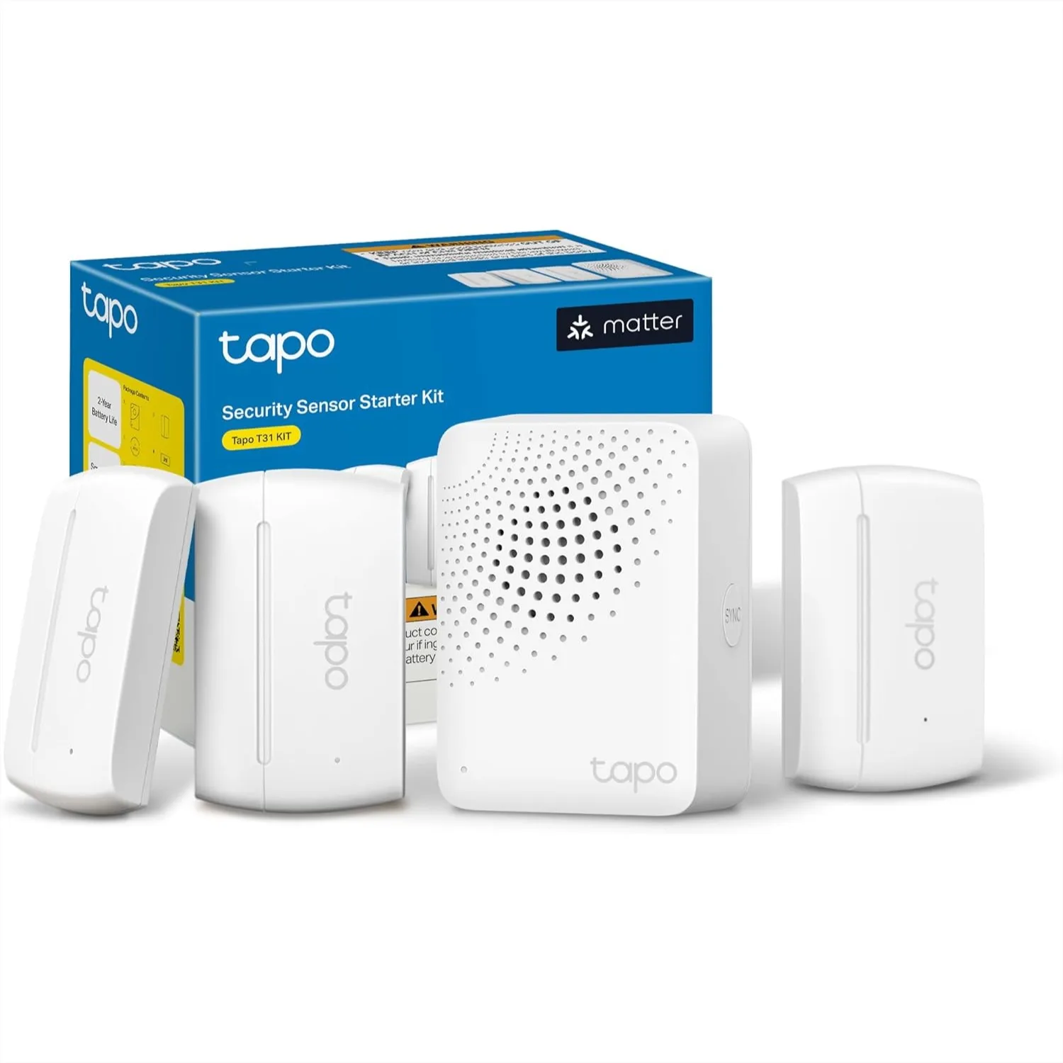 

Smart Door Window Contact Sensor Kit, 3 Sensors + Hub, Matter Compatible, Real-Time Alerts, Smart Home Security