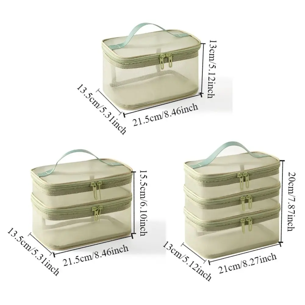 1/2/3 слоя сетчатая косметичка на молнии косметичка перспективная косметичка с ручкой многофункциональная