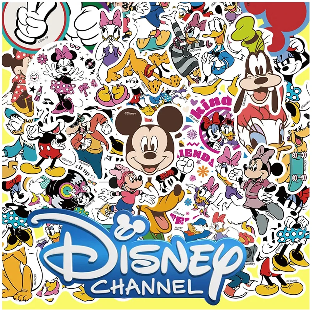 10/30/50pcs Disney Cartoon Mickey Mouse and Donald Duck Stickers for Kids Cute Anime Decal Toys Scrapbook Laptop Car DIY Sticker