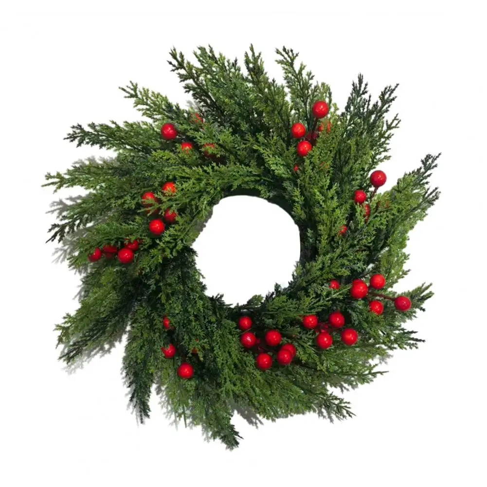 

Pine Wreath Christmas Wreath for Front Door with Artificial Pine Berry Greenery Real Touch Pine Holiday Decor Indoor Outdoor