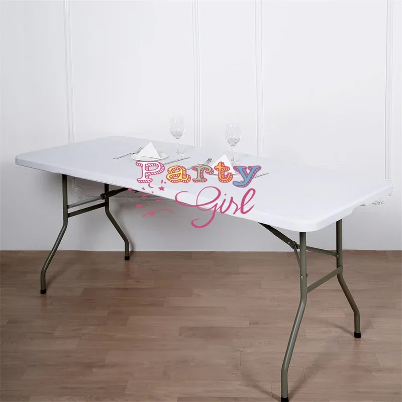 

2 шт.MettalicTop 6 футов прямоугольная скатерть из спандекса свадебная скатерть событие украшение отеля