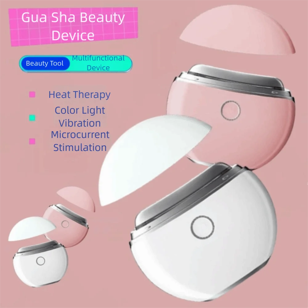 

4 Modes Electric Facial Massager Red/Blue/Purple Light Hot Compress Face Lifting Machine Anti Wrinkle Promote Blood Circulation