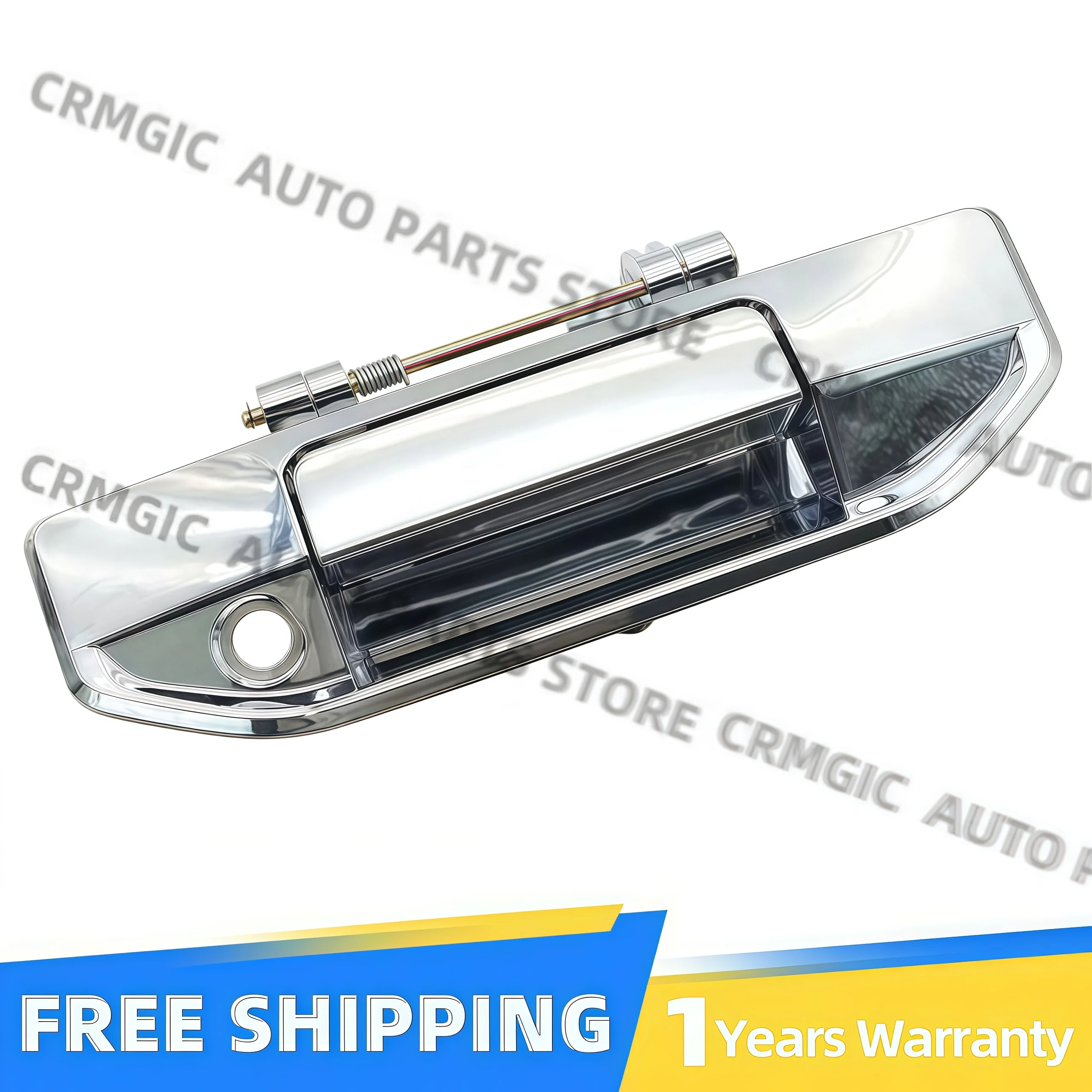 Pickup Chrome Rear Trunk Cargo Box Door Opener Grab Lid Tailgate Lock Release Handle With Hole For Peugeot Landtrek 2020-2024