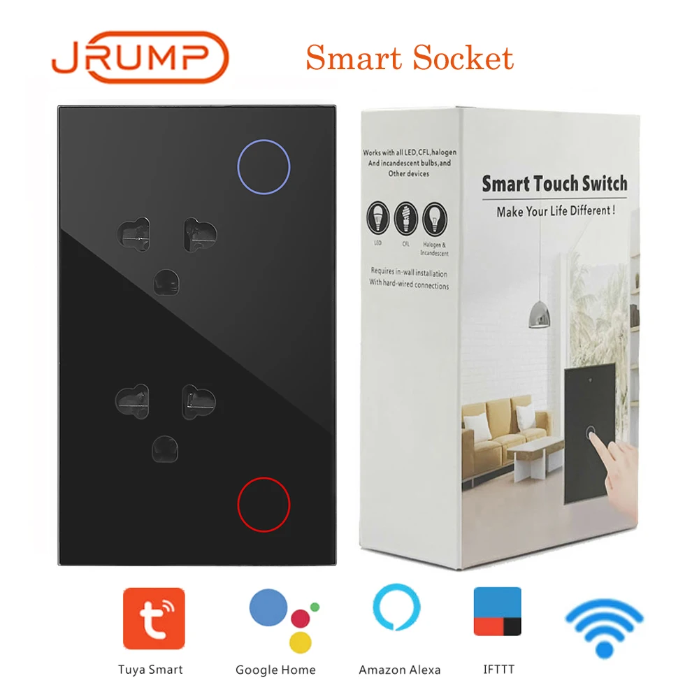 

Thailand Smart Socket Intelligent Socket Support Dual Power Socket Touch Buttons Switch Work Alexa Echo Google Home