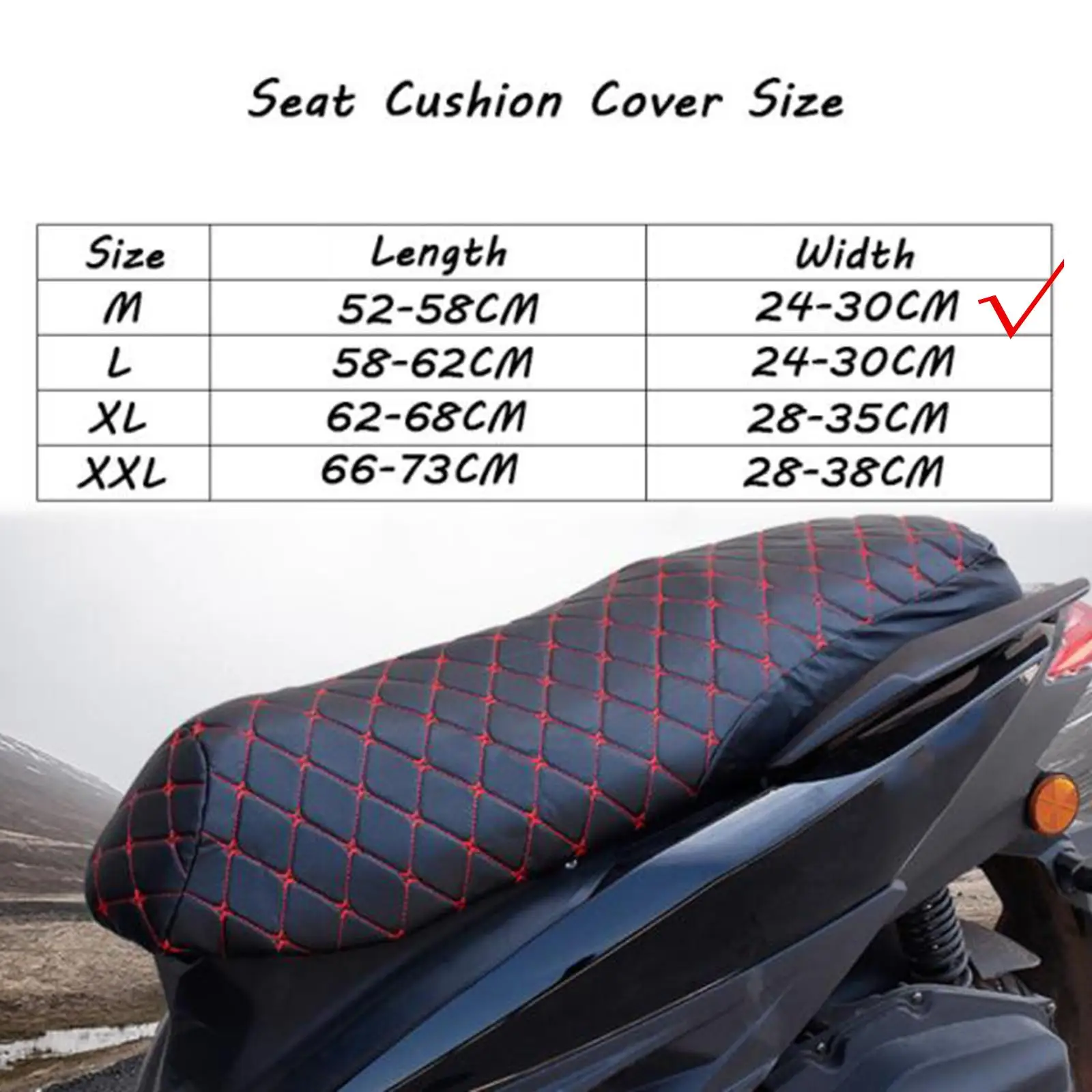 Black Leather Motorcycle Cushion Cover Waterproof Dustproof Saddle Seat Protector for Motorbike Comfort