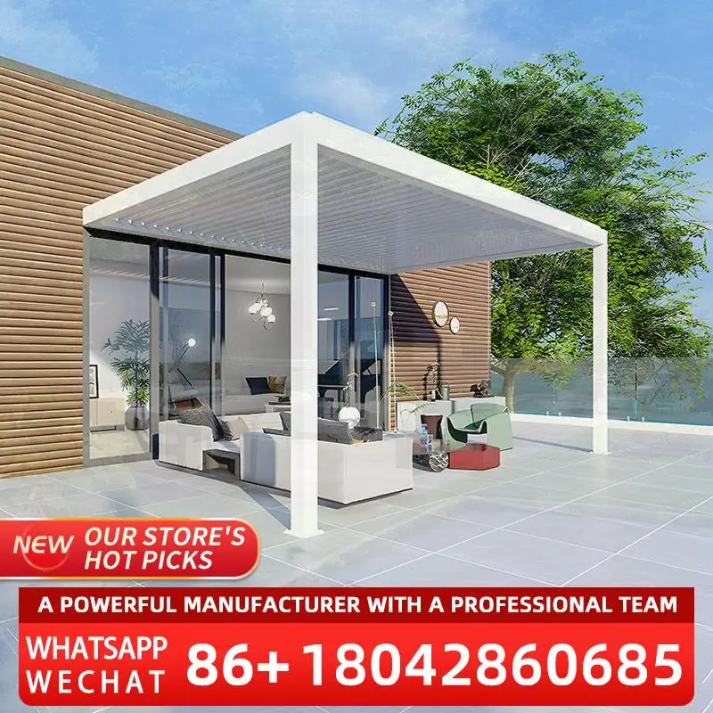 

3x3 3x4 4x4 6x4m Custom Outdoor Bioclimatic Aluminium Louver Pergola for Gardens Patios Backyards pergola