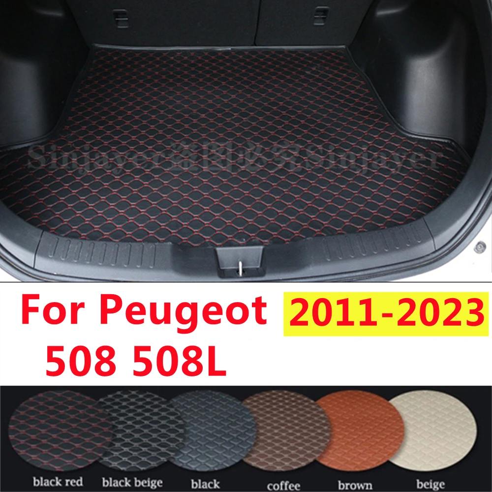 Коврик в багажник автомобиля SJ на заказ, подходит для Peugeot 508 508L 2011 2012 2013-2025 AUTO, лоток для багажника, защитный коврик для багажника, аксессуары