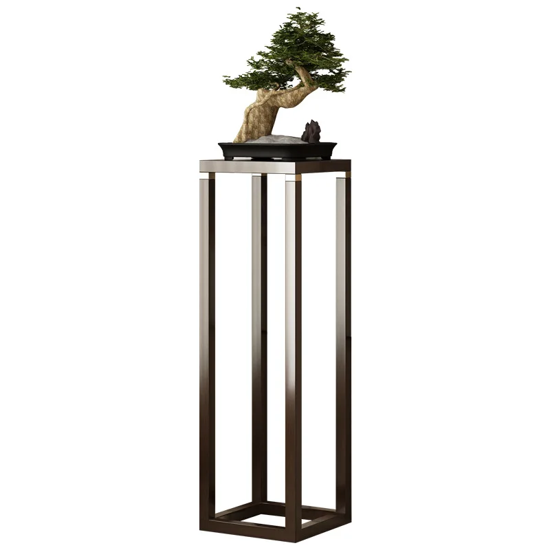 

Retro Indoor lower table Solid wood Chinese stand Shelf Living room green dill flower stand Nanzhu stand