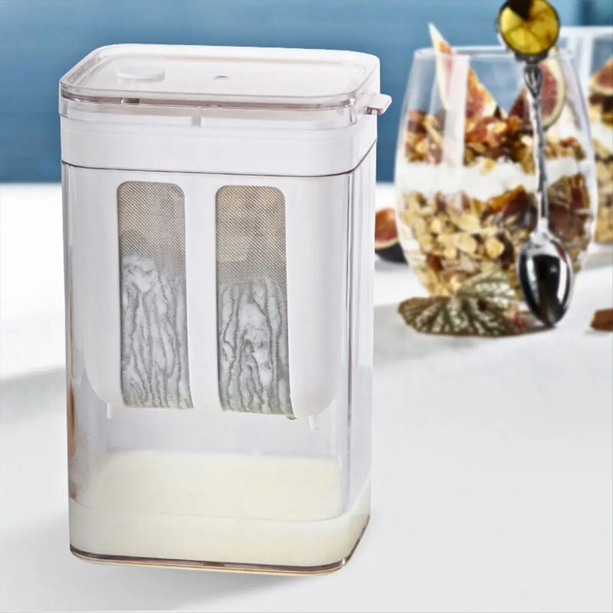 1800 مللي فلتر الزبادي مصفاة الزبادي اليونانية الغذاء مصفاة تخزين الحاويات مصل اللبن فصل أدوات لوازم المطبخ