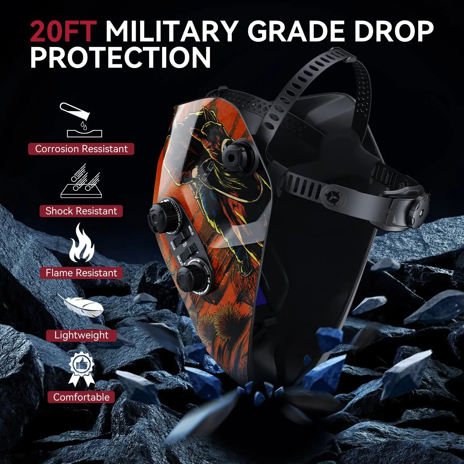 Auto Darkening Welding Helmet 3.94x3.66