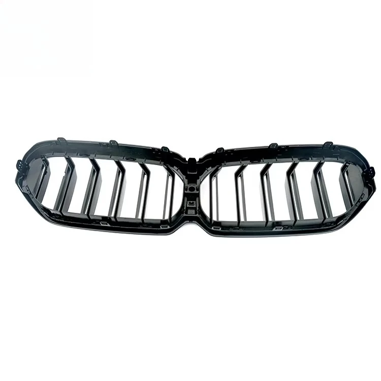 شبكة خاصة من مادة ABS مزدوجة الشريحة لسيارة BMW 5 Series G30 G38 LCI 2021-شواية المصد الأمامي باللون الأسود اللامع