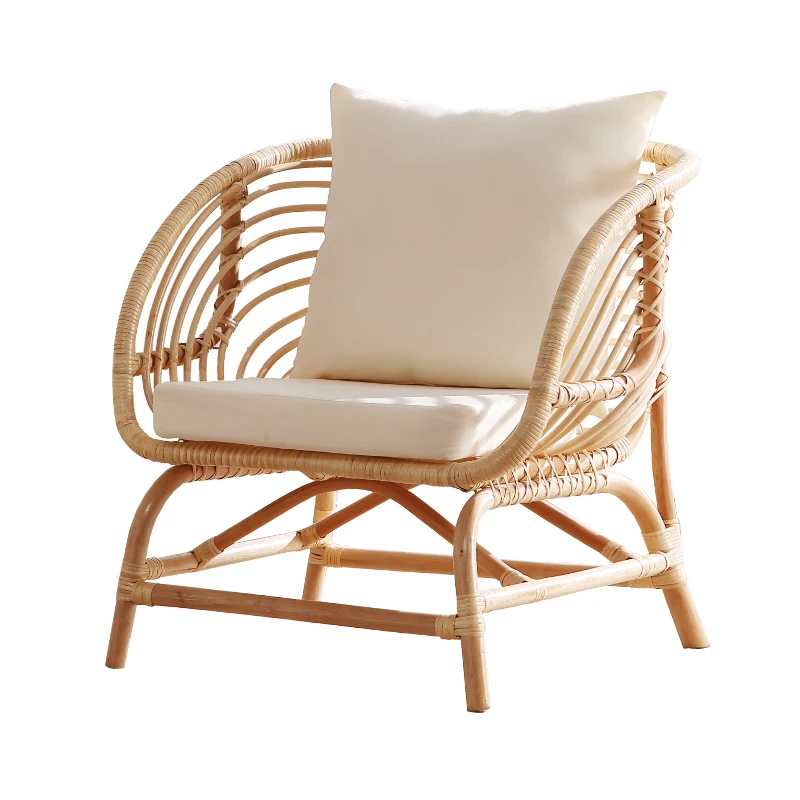 Moderner einfacher Freizeitstuhl für Zuhause, Rattanstuhl für Erwachsene