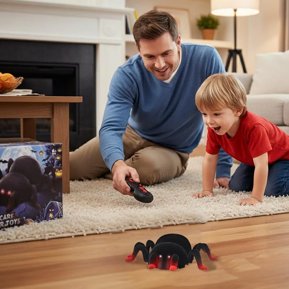

Remote Control Wall Climbing Spider Kids 14+ Toys,Rechargeable Realistic RC Spider Car Music Effect LED Light For Christmas W9A8