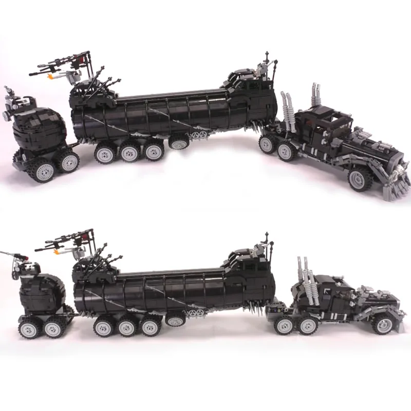 New  In Stock 3300PCS Mad Movie Series Modified The War Rig Max War Rig Truck Toys Series Model Building Block Bricks Kid Gifts