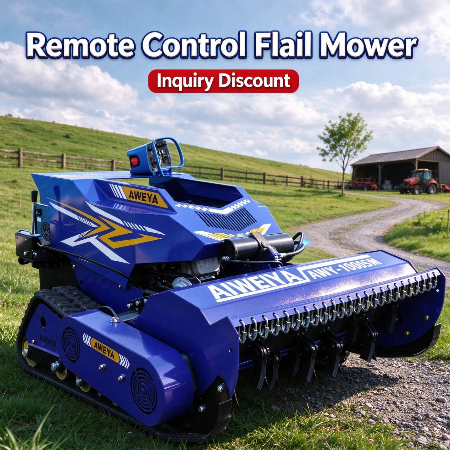 Customized Remote Control Flail Mower for diversion tunnel outlet, slope weed clearing and protection at tunnel water exit