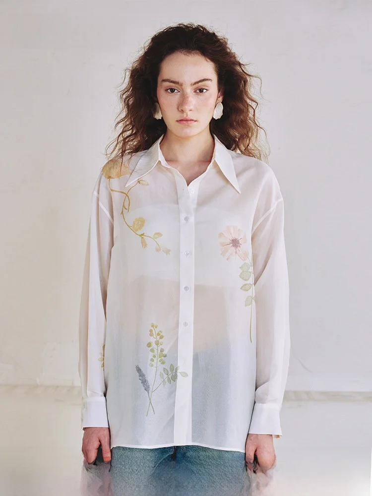 

Легкая прозрачная женская футболка Hamere Spring с оригинальным дизайном, свободного кроя, с защитой от солнца, кружевом и принтом, повседневная