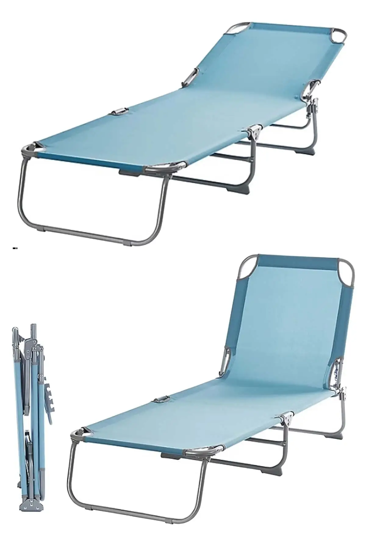 Lounger foldable garden beach lounger blue